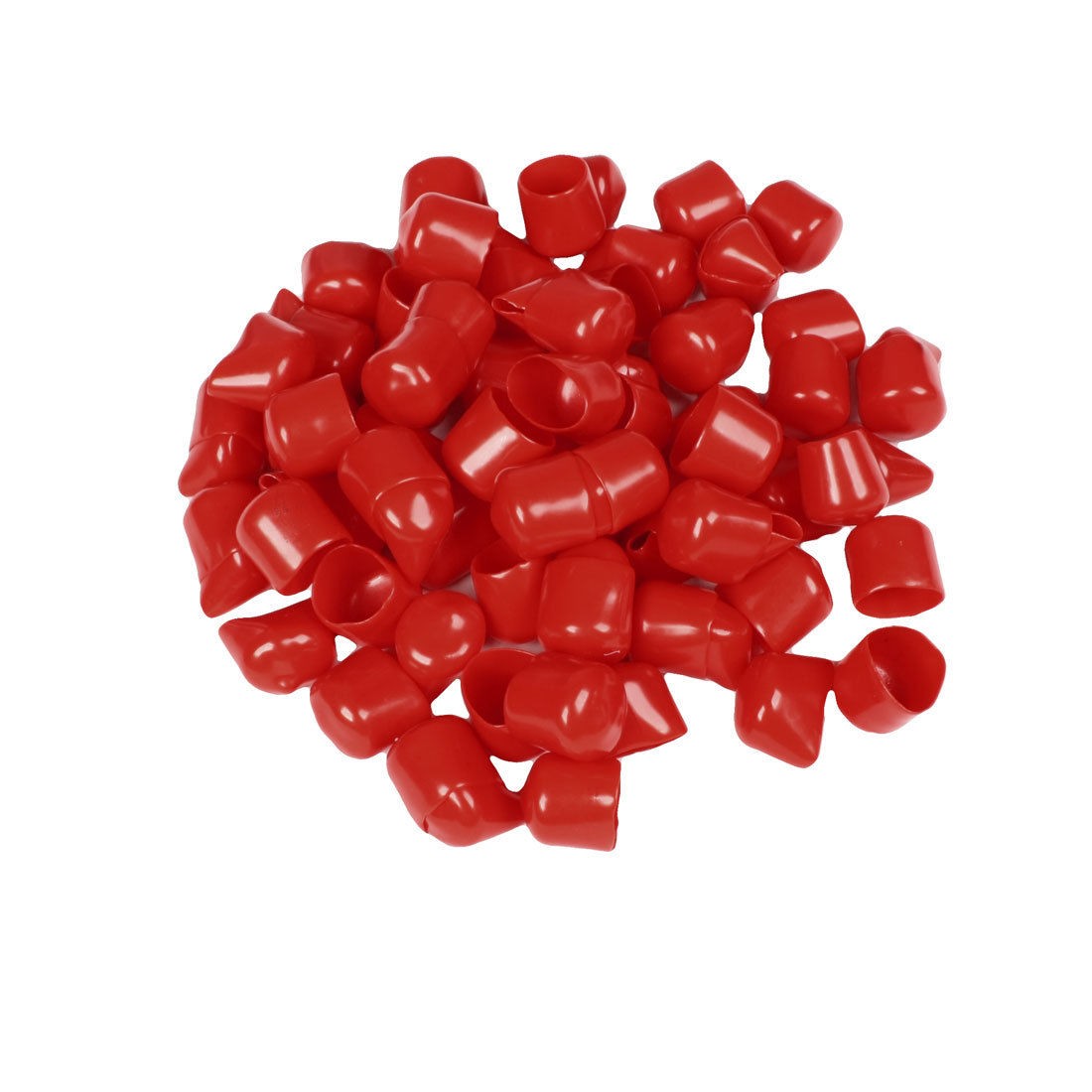 90 Pcs 20mm Height 18mm Inner Dia Round Tip Red PVC Insulated End Caps
