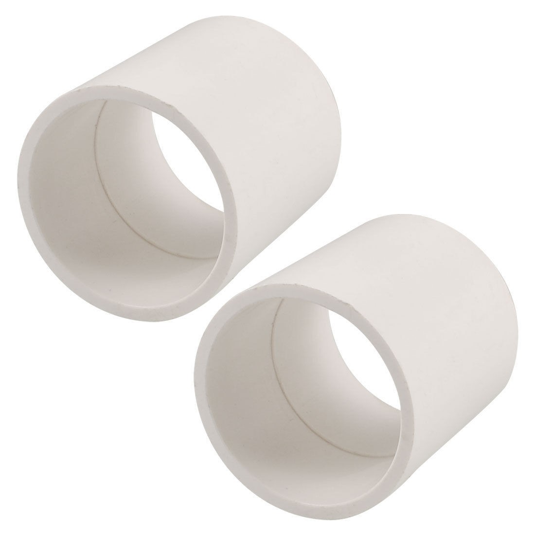 2 Pcs Replacement 50mm Inner Dia PVC Straight Pipe Connector White