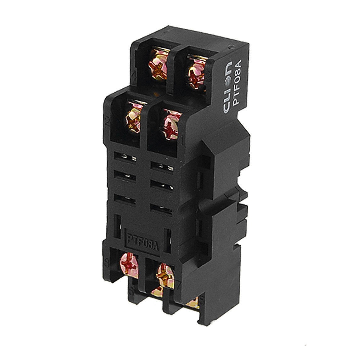 PTF08A 8 Pin DIN Track Screw Terminal Relay Socket Blk
