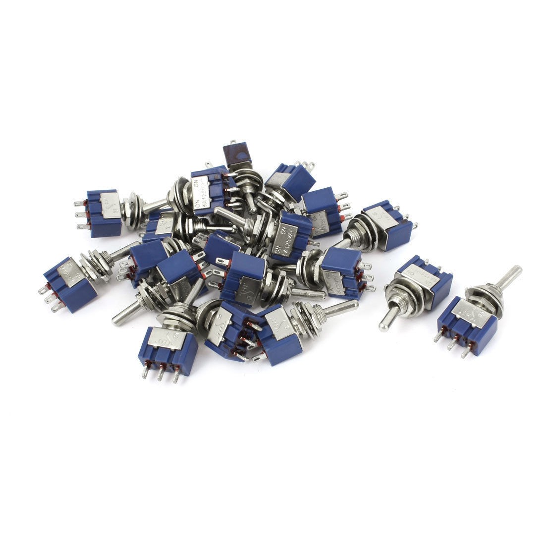 AC125V 6A SPDT 3 Terminals Self Locking on Off on Rocker Toggle Switch 20 Pcs