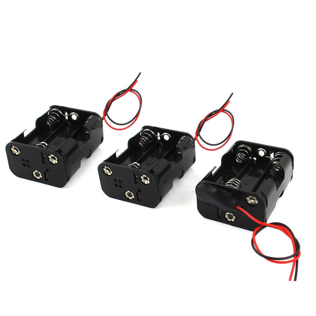 3pcs Black Double Side 6 x 1 5V AA Battery Holder Storage Case Box