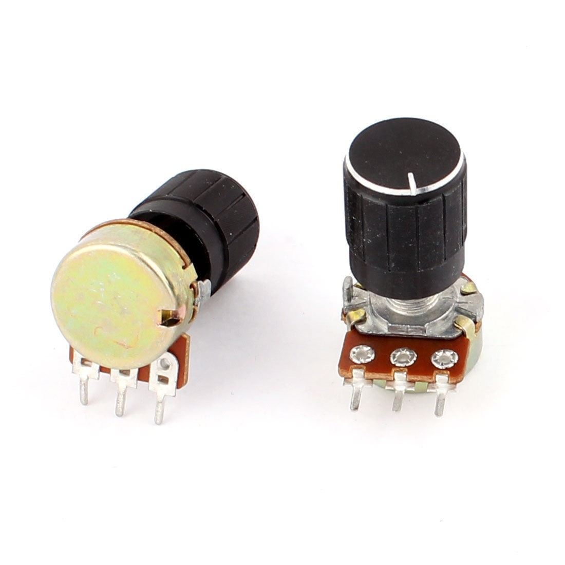 2 Pcs B1K 1K Ohm 3 Terminals 13mm Metal Single Linear Taper Potentiometer