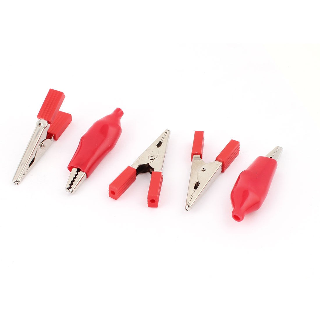 5pcs Red Insulated Crocodile Alligator Test Clip Clamp 55mm 50mm Long