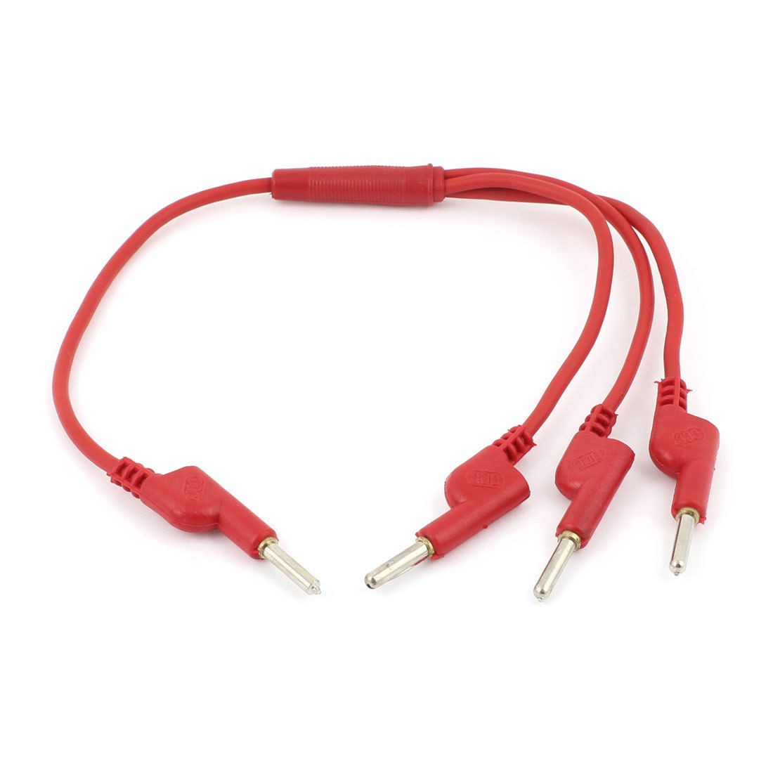 Red Multimeter Connector 1 to 3 Banana Plug 4mm Dia Probe Test Cable 45cm Long