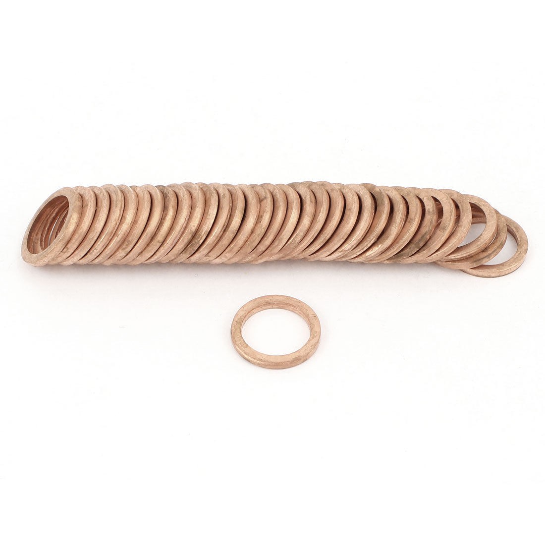 50pcs 12mm Inner Dia Copper Flat Washer Ring Line Seal Fitting Gaskets