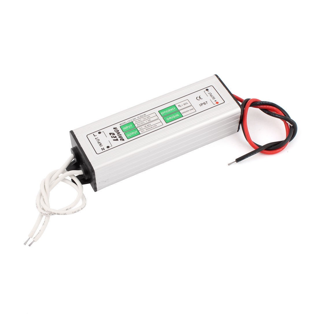 AC DC 12 24V 1 5A to DC 18 90V 300mA 10 25 x1W Power LED Driver Waterproof IP67