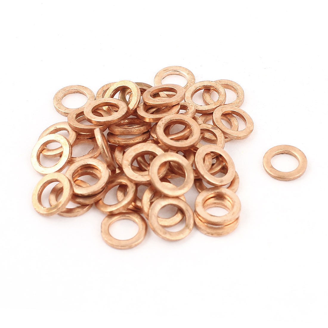 50pcs 6mmx10mmx1 5mm Copper Flat Washer Ring Oil Brake Line Seal Fasteners