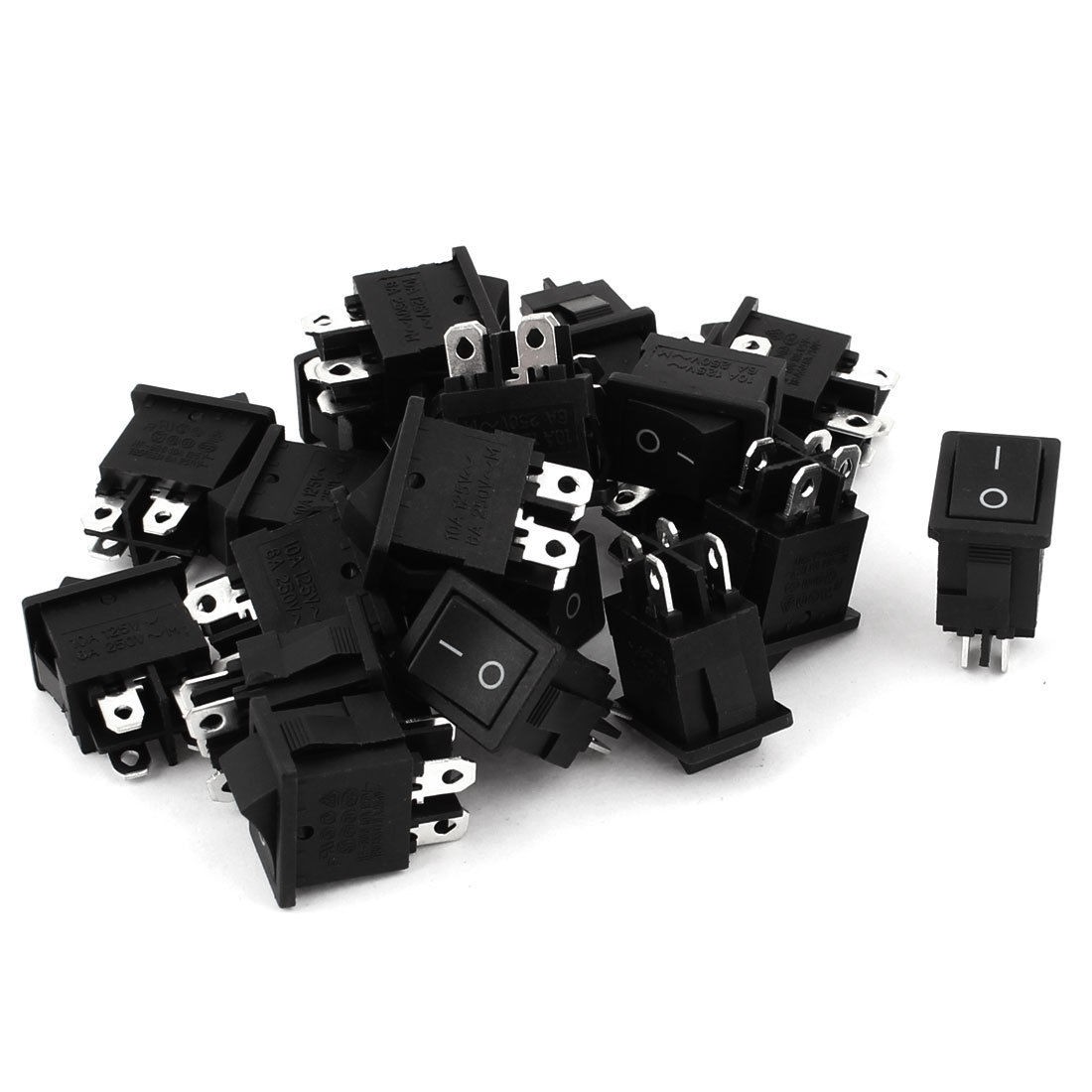 AC 250V 6A 125V 10A DPST on Off 2 Position 4 Pin Boat Rocker Switch 20pcs
