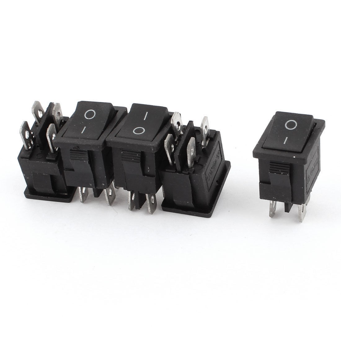 5 Pieces AC 250V 10A 125V 4A 4 Pin on Off DPST Snap in Boat Rocker Switch