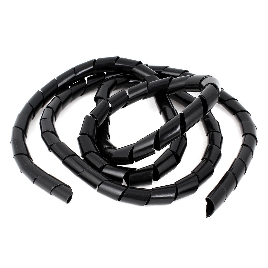 Black 20mm Dia 8 2ft 2 5M Spiral Cable Wire Wrap Tube Computer PC Manage Cord