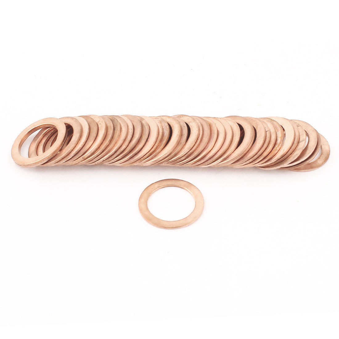 50pcs 14mm Inner Dia 1mm Thickness Copper Flat Washer Ring Seal Fitting Fastener