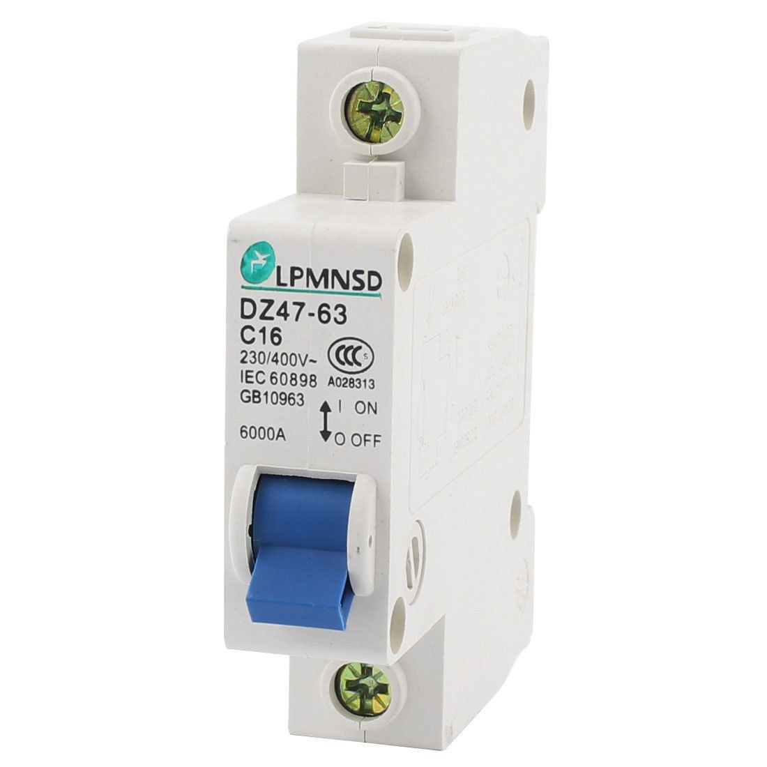 AC 230V 400V 16A 6000A One Pole Overload Protection Circuit Breaker DZ47 63 C16