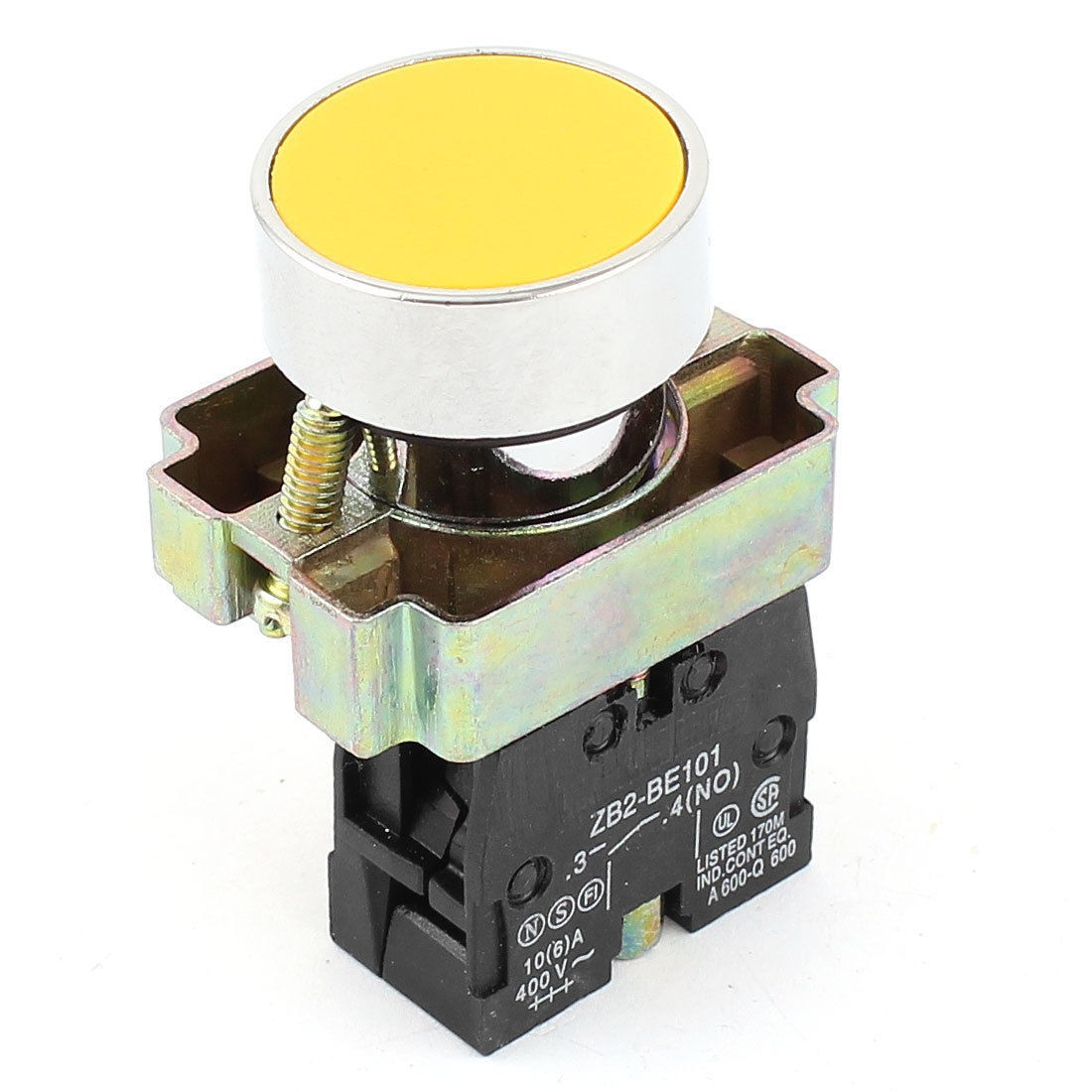 1 No N O Yellow Sign Momentary Push Button Switch 400V 10A