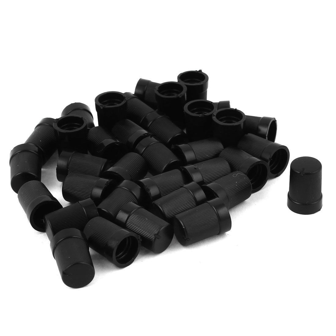 35 Pcs Black Plastic Potentiometer Rotary Control Knobs Caps for 6mm Dia Shaft