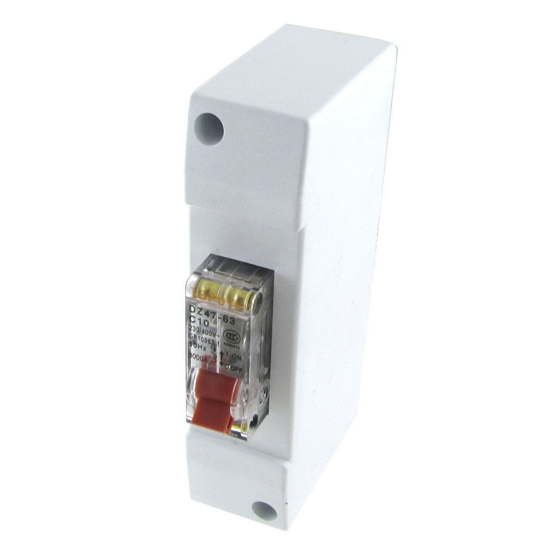 AC 230V 400V 10A 1P Transparent Mini Circuit Breaker MCB with Housing