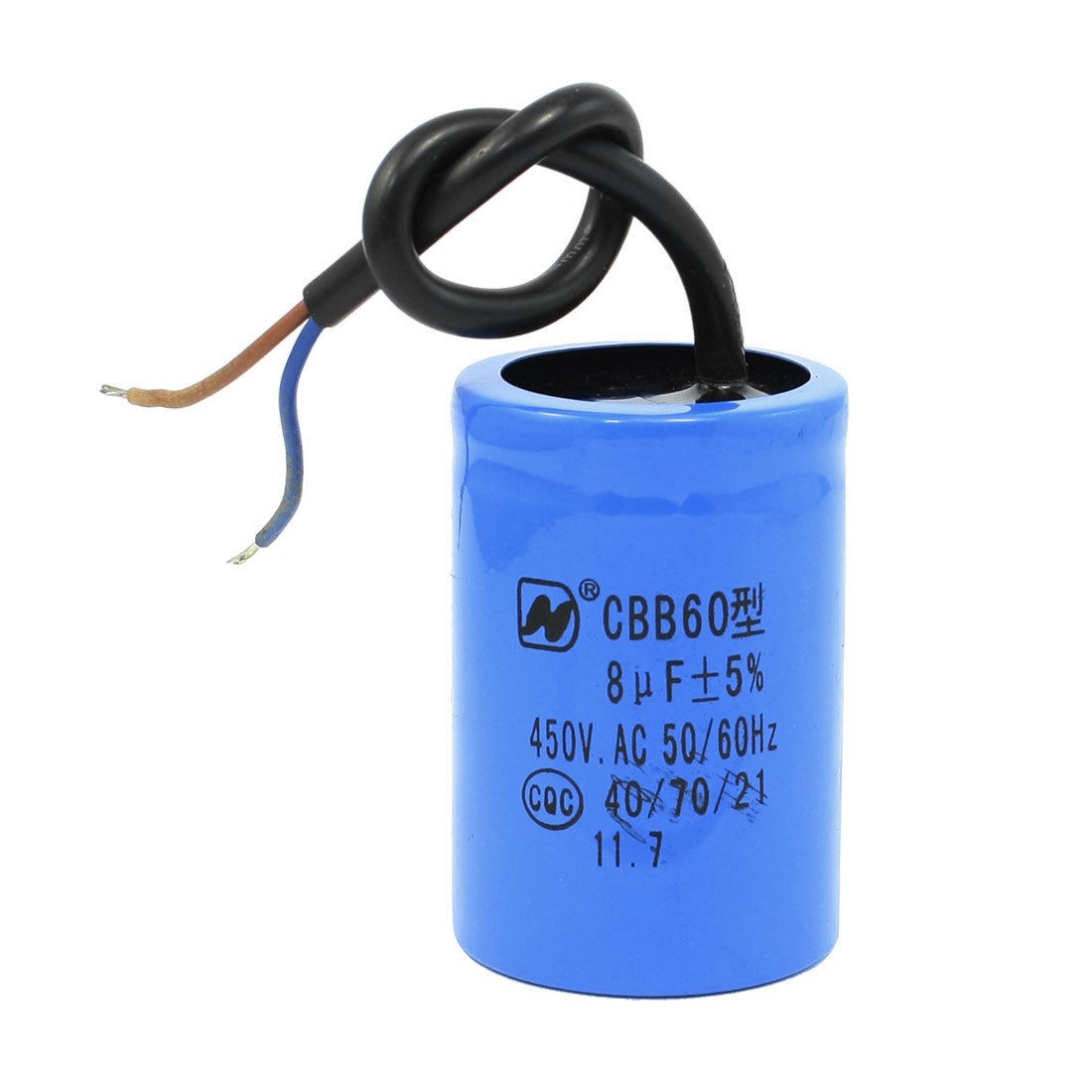 AC 450V CBB60 8uF Cylindrical Thrminals Polypropylene Film Capacitor for Washers