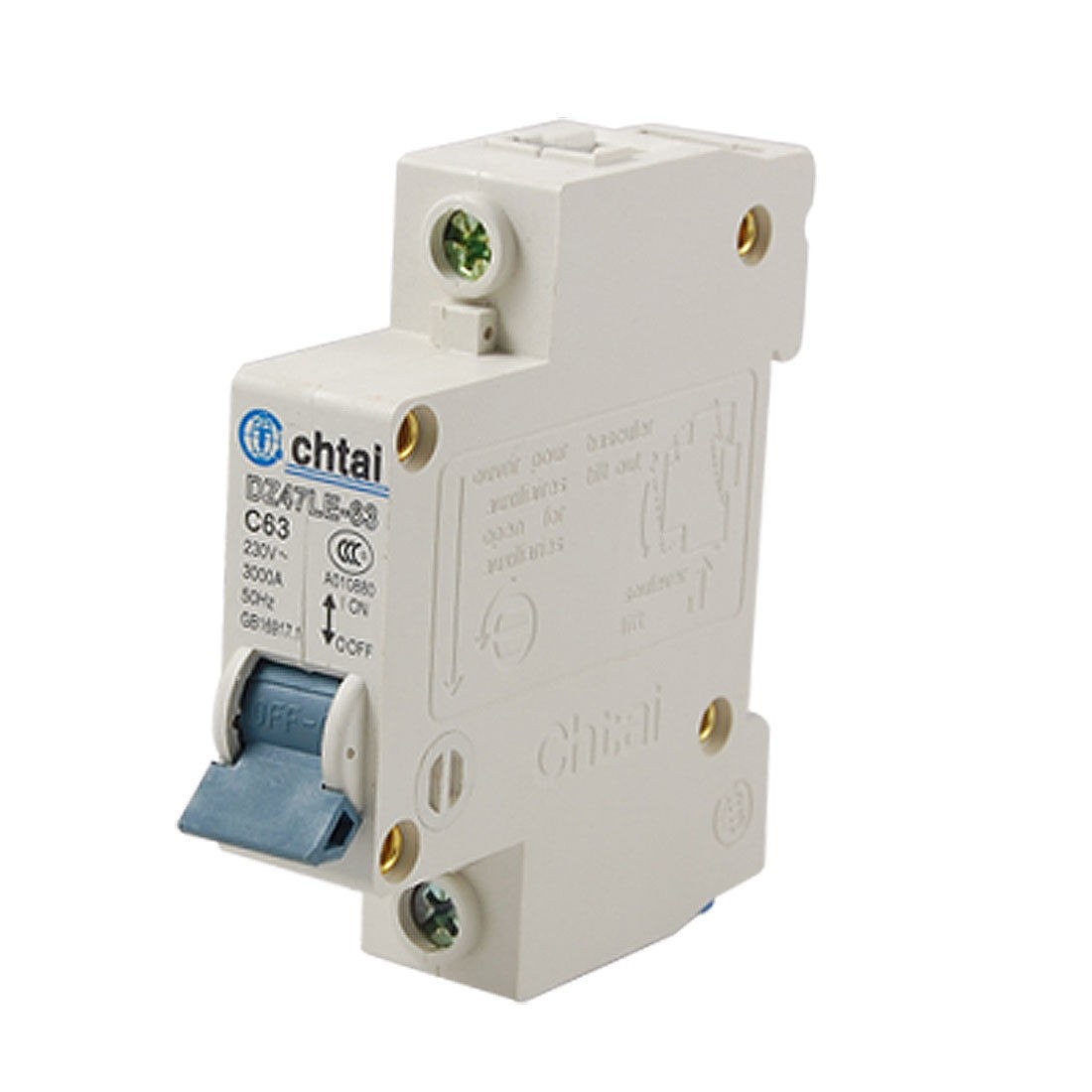 Overload Protection AC 230V 63A 1 Pole MCB Miniature Circuit Breaker