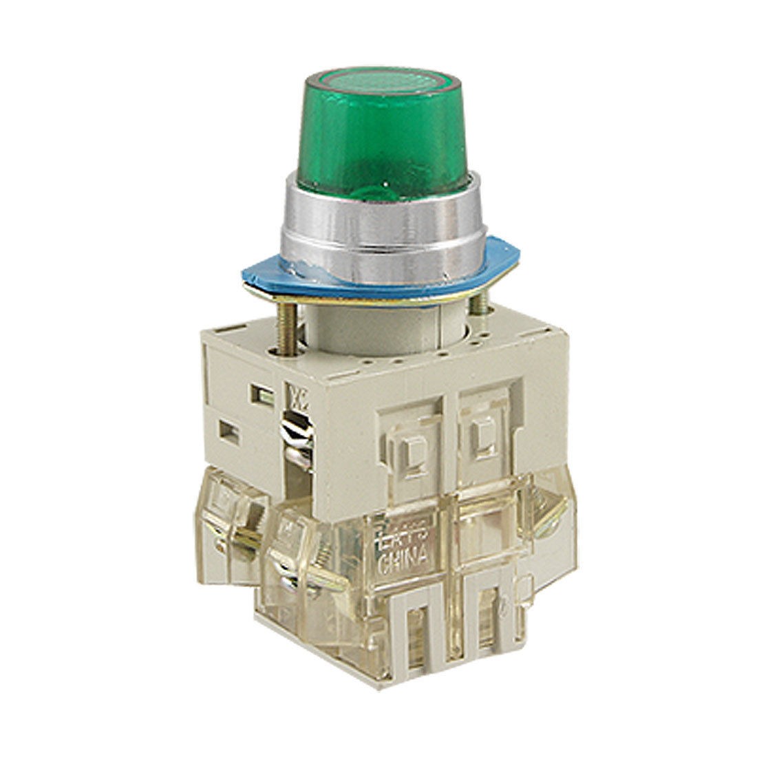 New Green Momentary Push Button Switch w 220V Light Lamp 1 NO 1 NC 10A 660V AC