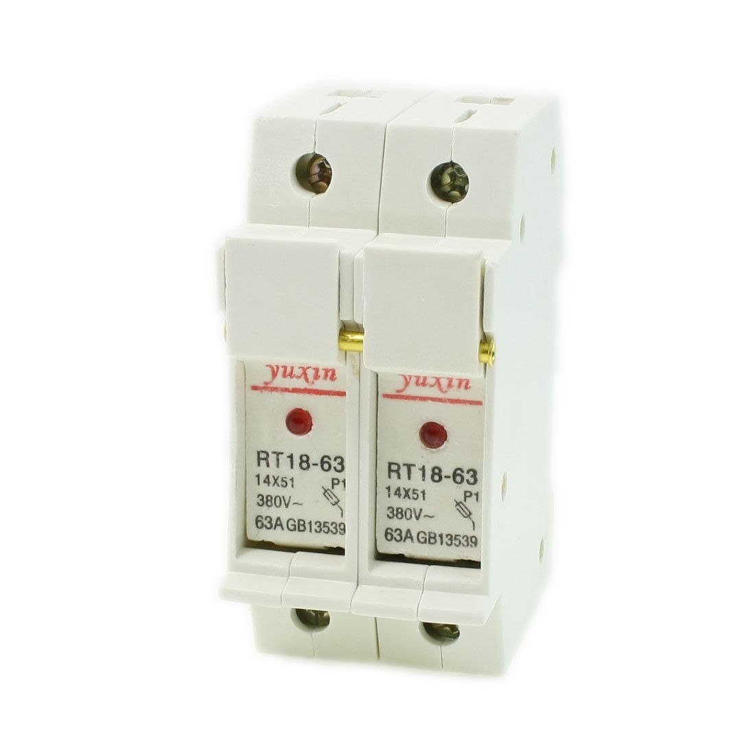 RT18-63 AC 380VV 63A 2 Poles 2P 14x51mm Cylindrical Fuse Holder Base