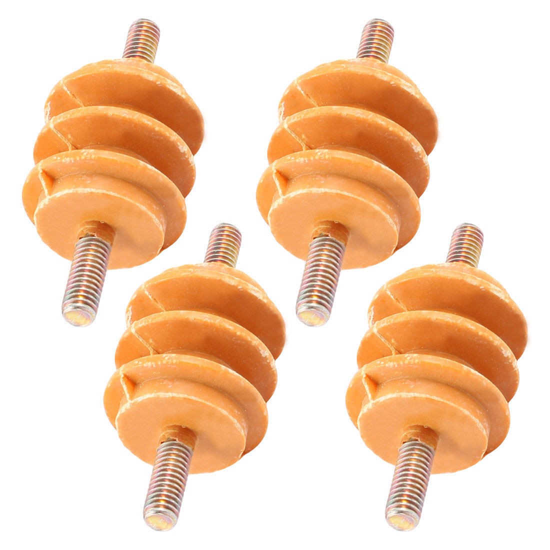 4pcs 660V Water Resistance Busbar Insulator Orange 30mm x 27mm x 6mm