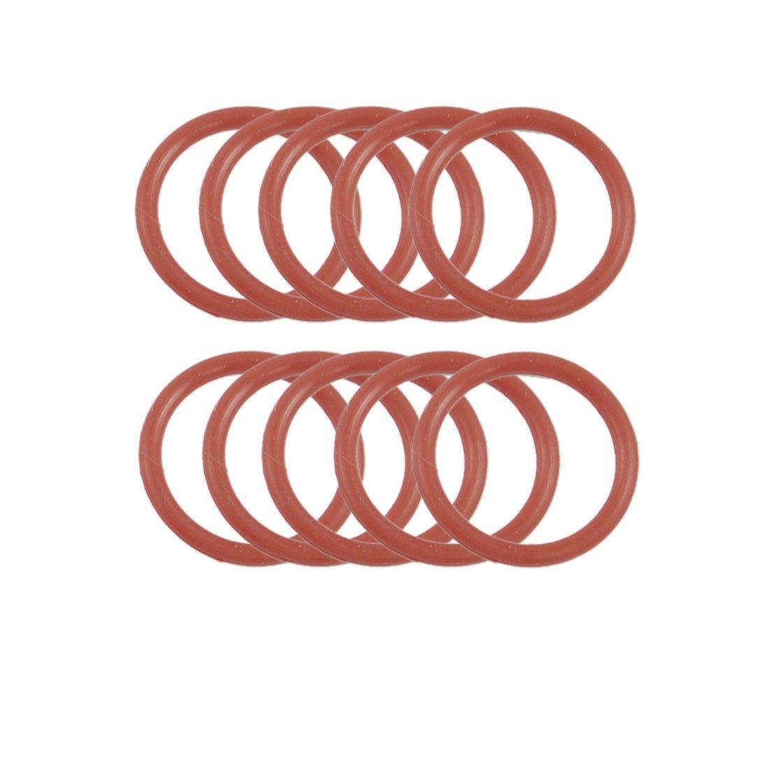 10 Pcs 19mm OD 2.5mm Thickness Dark Red Silicone O Rings Oil Seals Gasket