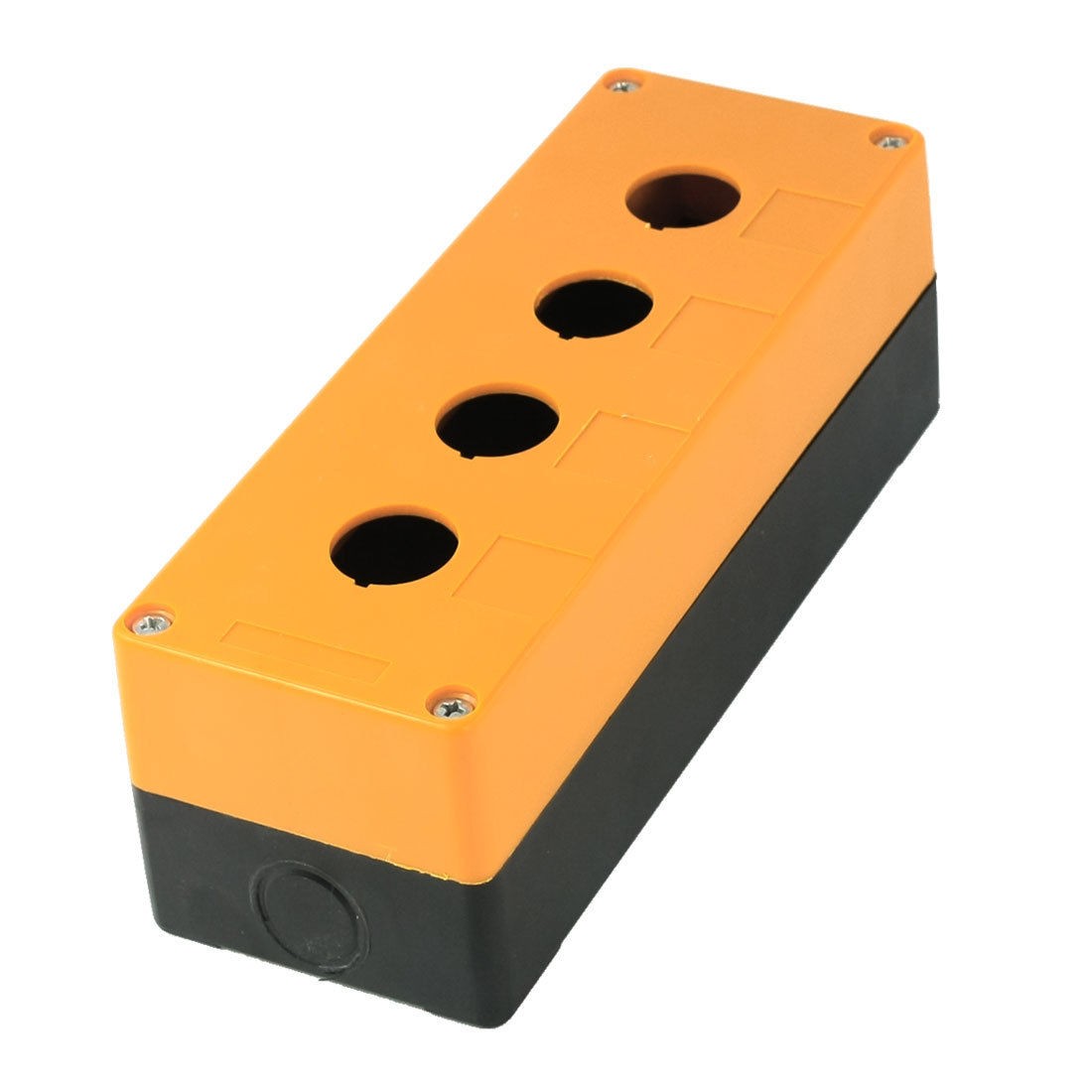Yellow Black Plastic 4 Hole Push Button Switch Holder Control Box Shell