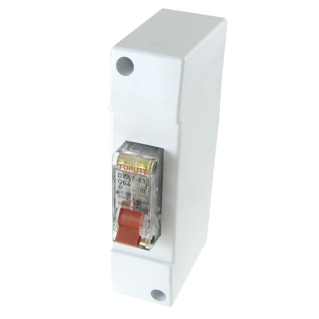 AC 230V 400V 63A 1P Transparent Mini Circuit Breaker MCB with Housing