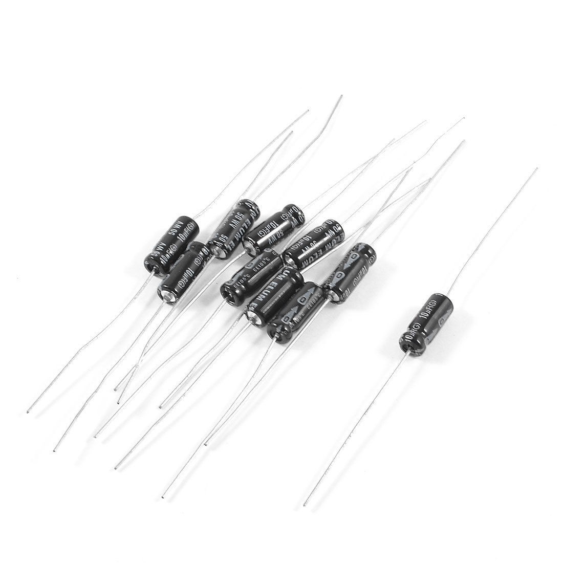 10 Pieces 5mm x 12mm 10UF 50V 105C Aluminum Electrolytic Capacitor