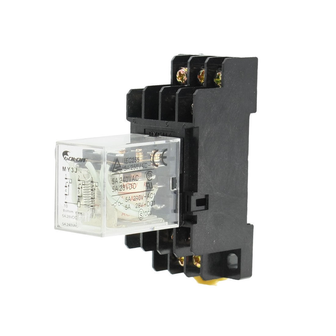 DC 24V Coil LY2J 5A 250VAC/28VDC 3PDT Electromagneti<wbr/>c Power Relay w Base