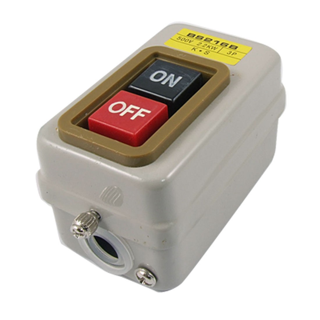 AC 500V 2.2KW 3P Rectangle Metal Plate Push Button Switch