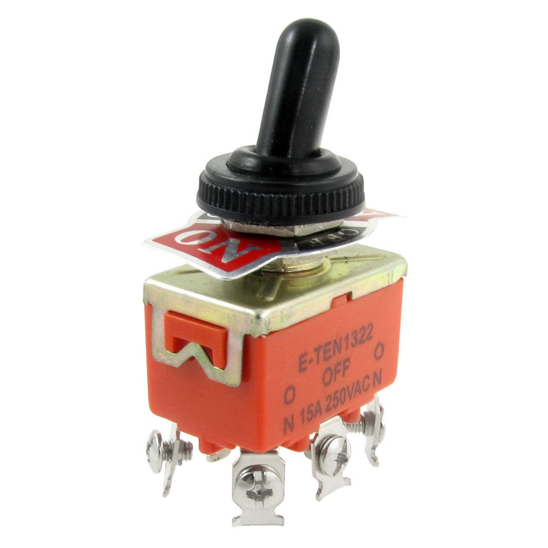 AC 250V 15A 6 Terminals ON/OFF/ON 3 Way DPDT Toggle Switch w Waterproof Cap