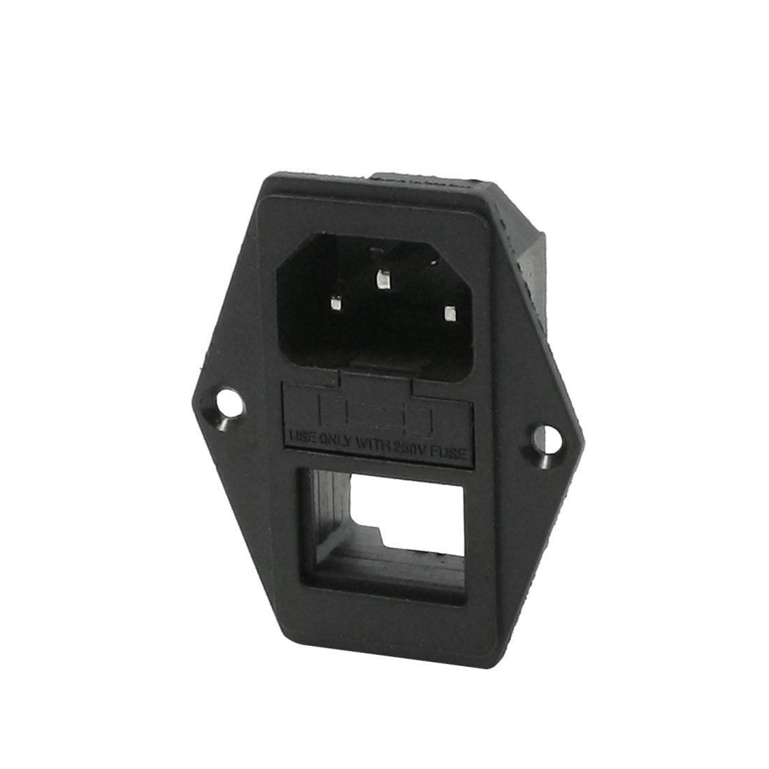 Integral Fuse Holder C14 Inlet Male Power Plug AC 250V 10A