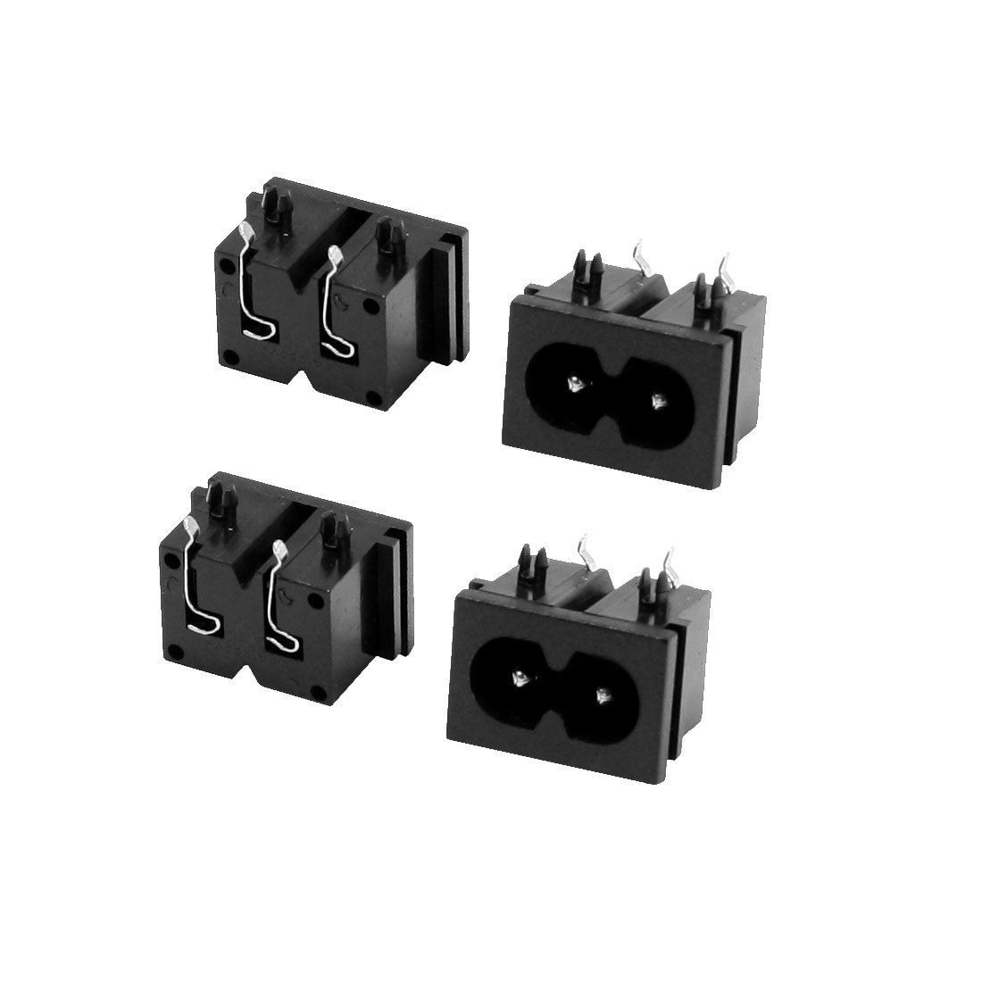 4 Pcs Electrical Black IEC320 Inlet C8 Power Adapter 250V 2.5A