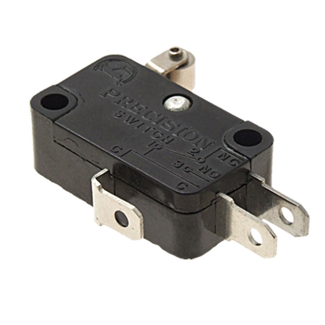 Black Electronic Miniature 3 Pin Terminals Roller Lever Basic Switch
