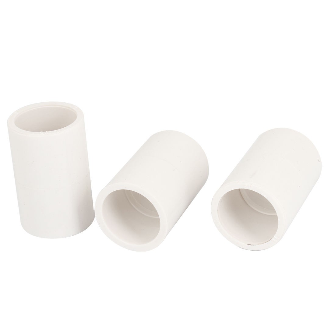 3PCS Replacement 20mm Inner Diameter PVC Straight Pipe Connectors White