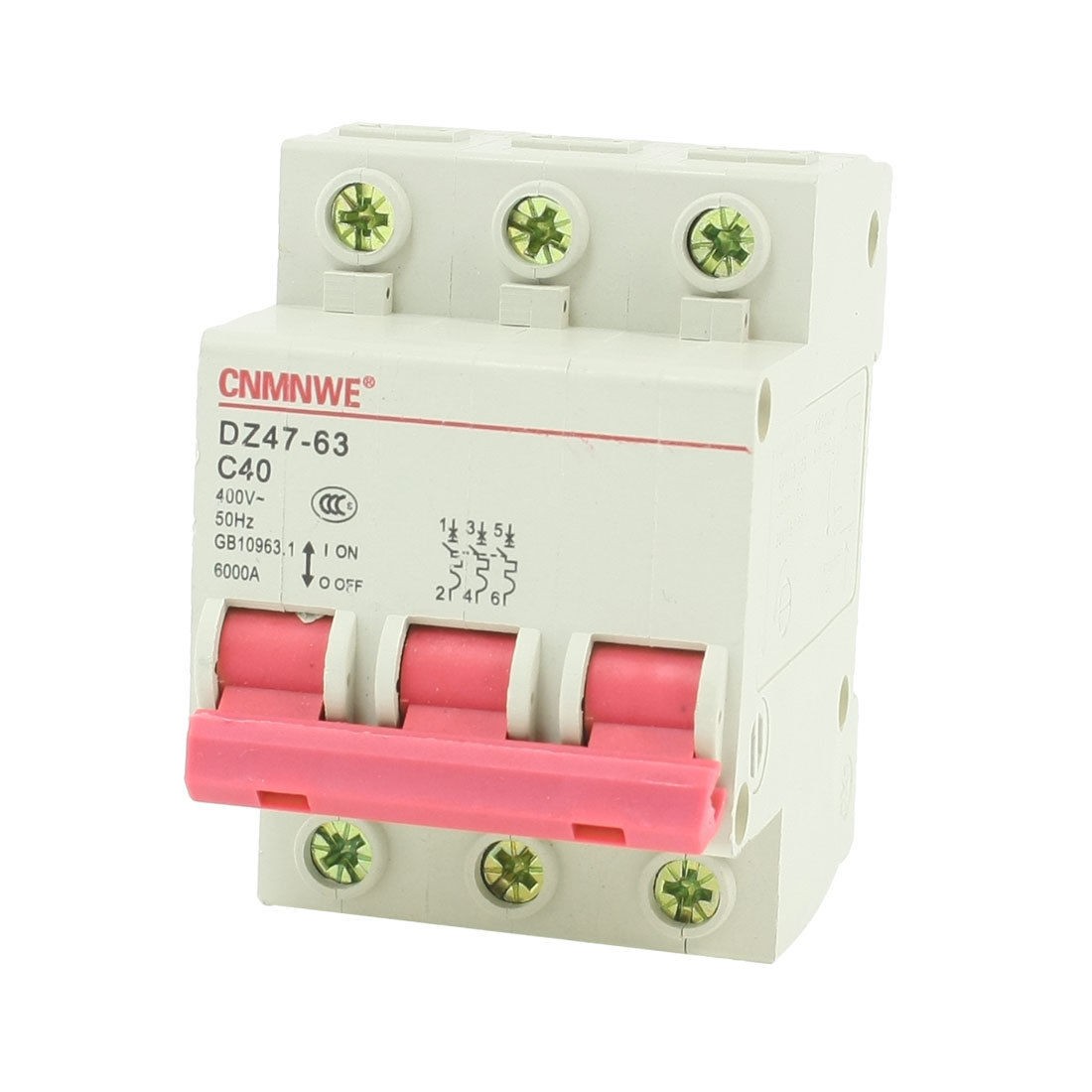 DZ47-63 C40 40A 400VAC 6000A Breaking Capacity 3 Poles Circuit Breaker