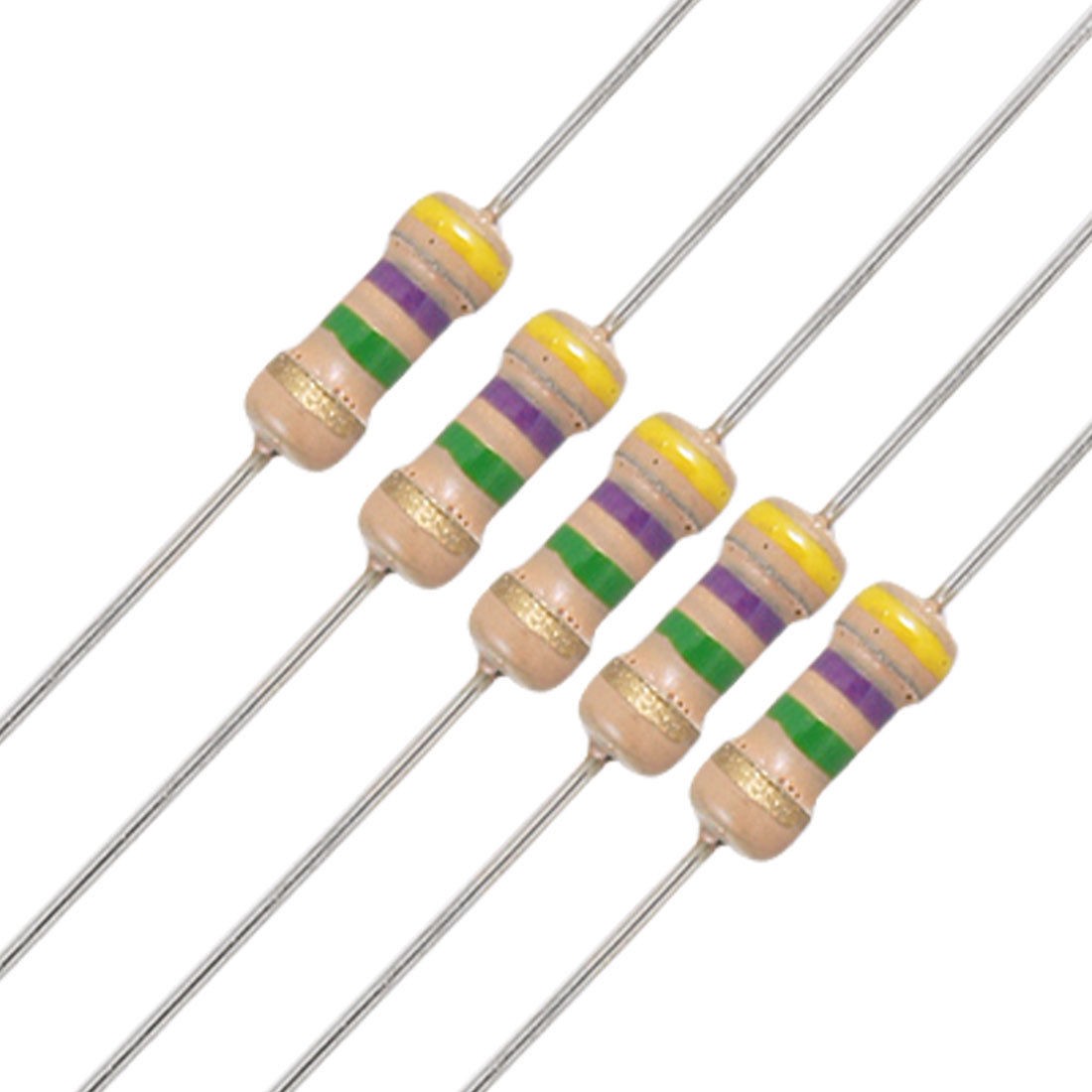 Axial Carbon Film Resistors 4.7M Ohm 1/4W 5% 100 Pcs