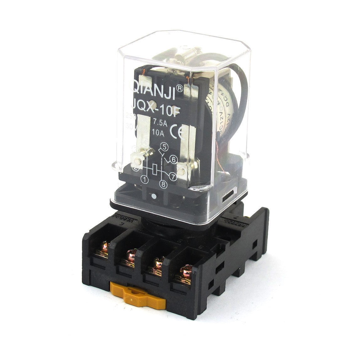 JQX-10F DC 12V Coil Electromagneti<wbr/>c Relay 8 Connnecting DPDT w Socket Base