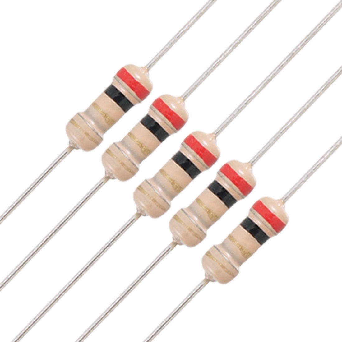 50 x 1/4W 250V 2 OHM Axial Lead Carbon Film Resistors