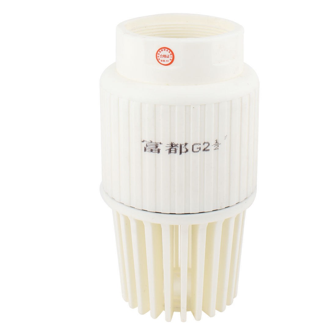 White Industrial Replacement 2 1/2" Connecting Dia Plastic PVC Foot Bottom Valve