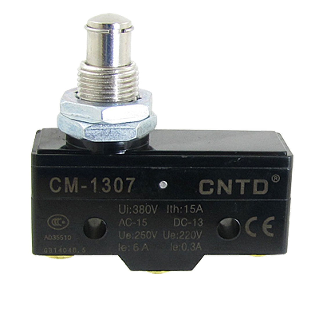 Ui 380V Ith 15A Screw Terminals Panel Mount Plunger Micro Switch