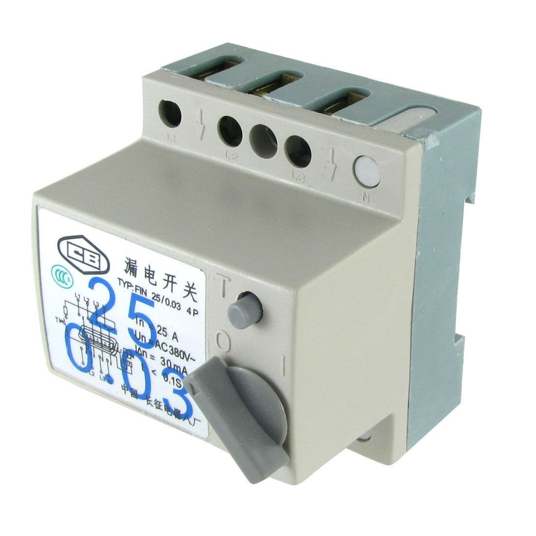AC 380V 25A 3P Switch Type ELCB Earth Leakage Circuit Breaker