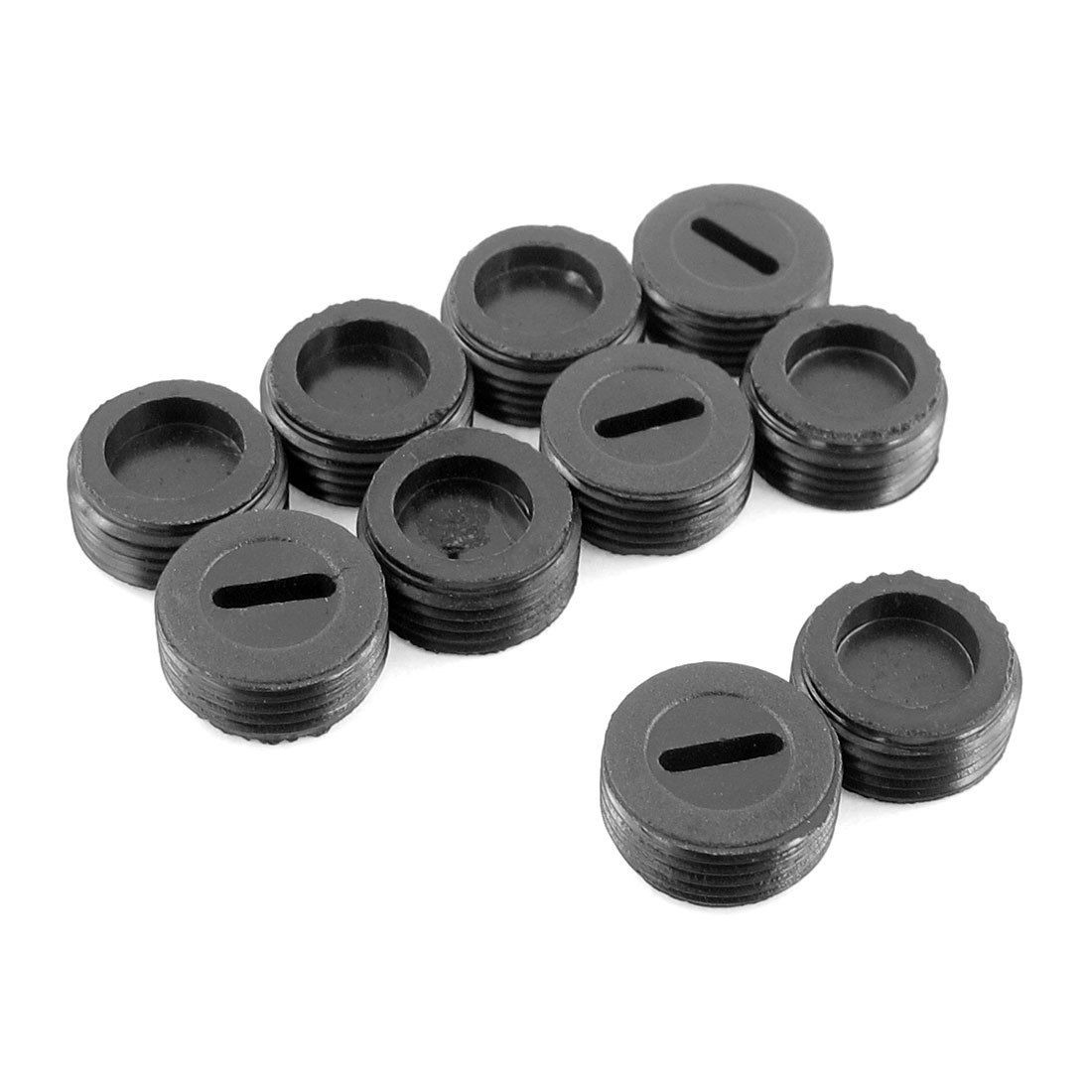 10 Pcs Black Male Thread 13mm Diameter Carbon Brush Holder Caps