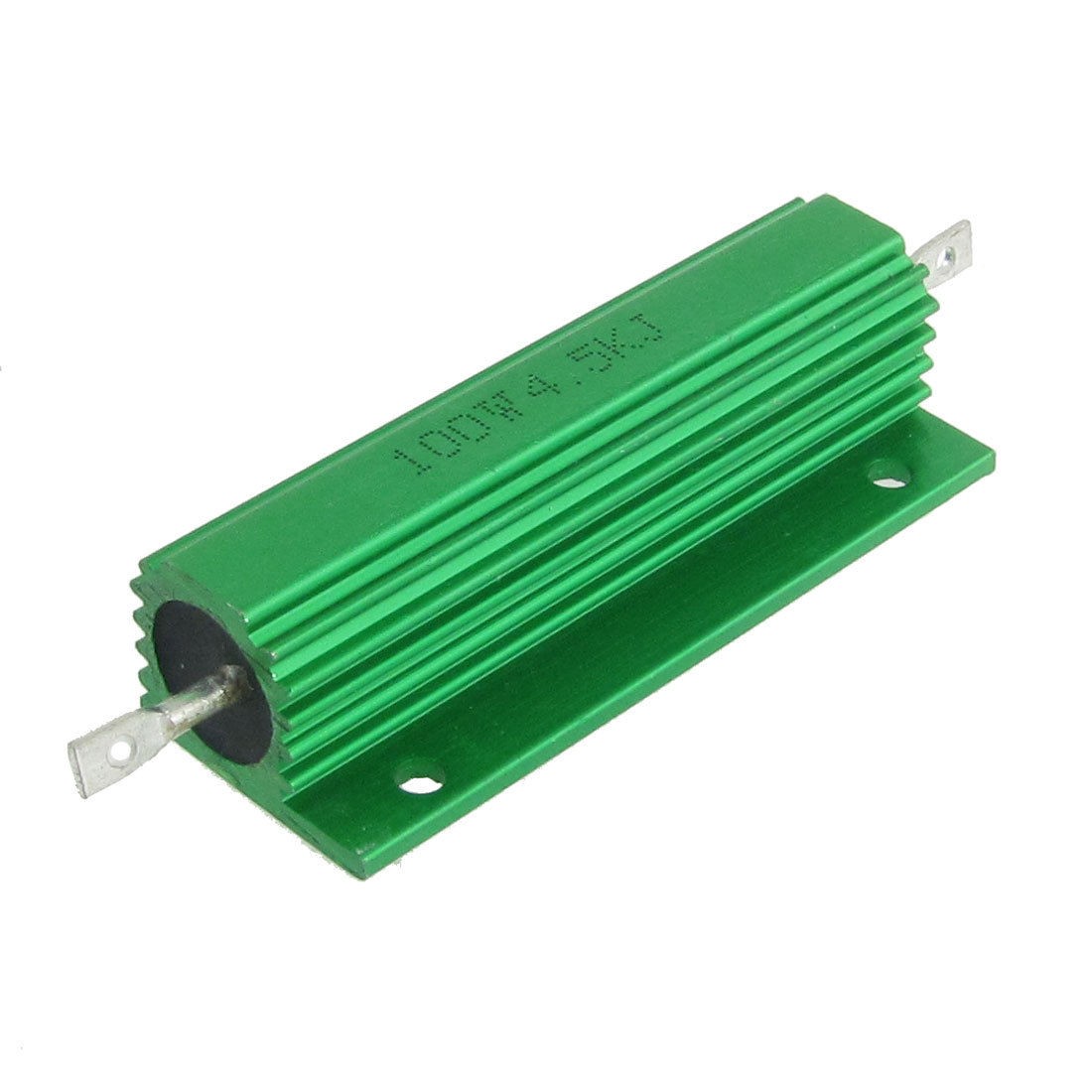2 Pcs Green Aluminum Housed Wirewound Resistors 100W 4.5K Ohm 5%