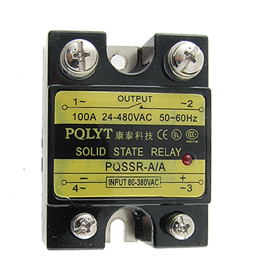 Single Phase Solid State Relay SSR AC-AC 100A 80-380V / 24-480V