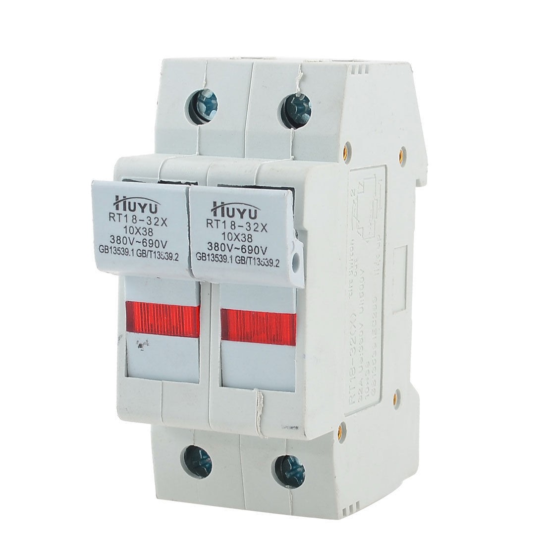 AC 380V/690V 32A 10x38mm Cylindrical Fuse Holder 2P RT18-32X