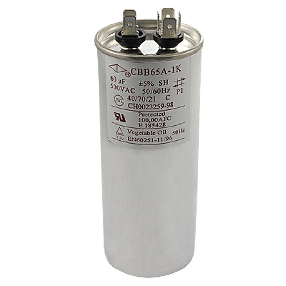 50/60Hz 500V 60uf Round Motor Capacitor CBB65A-1K
