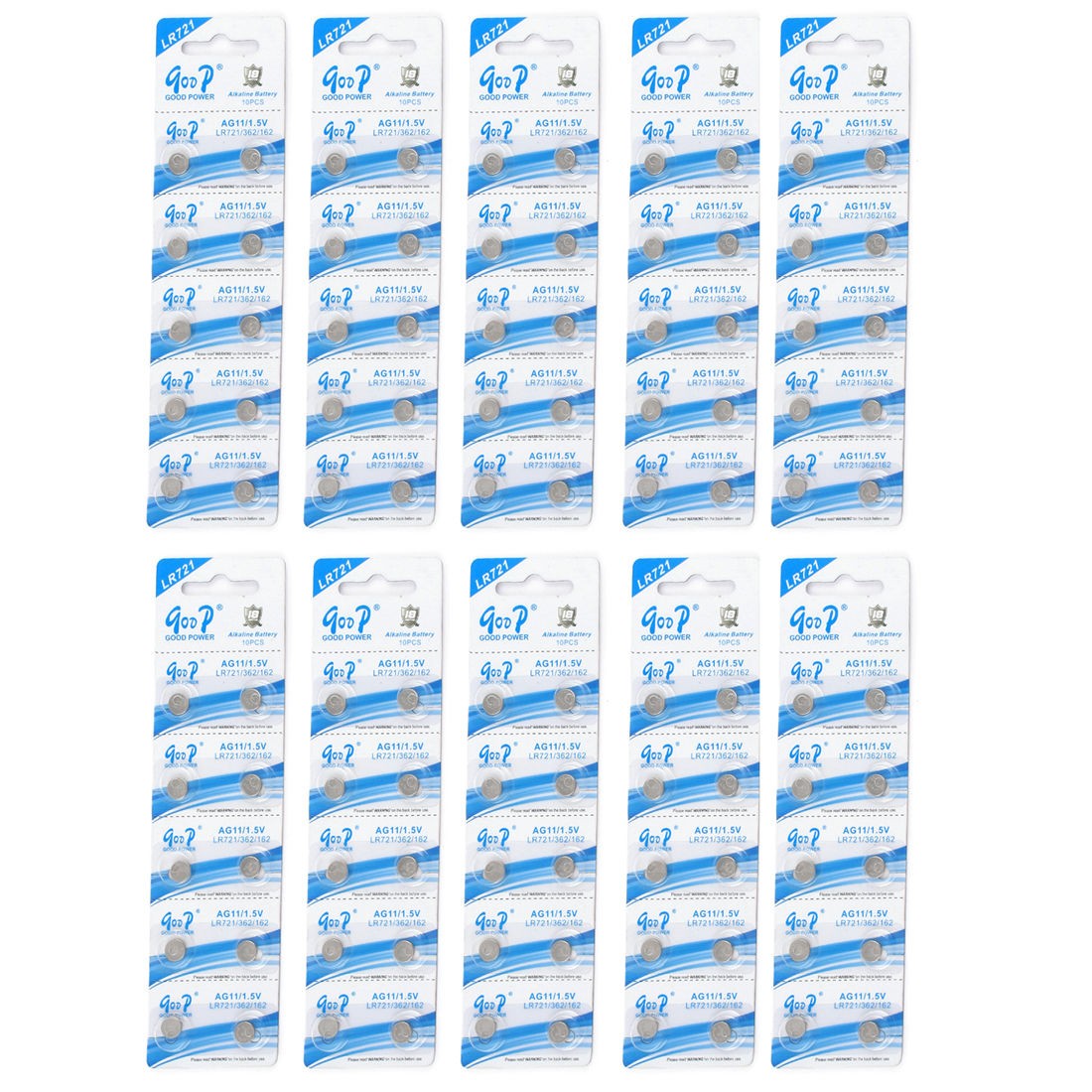 100pcs AG11 362A SR720 Glla LR721 SR58 362 361 Alkaline Button Cell Watch Batter