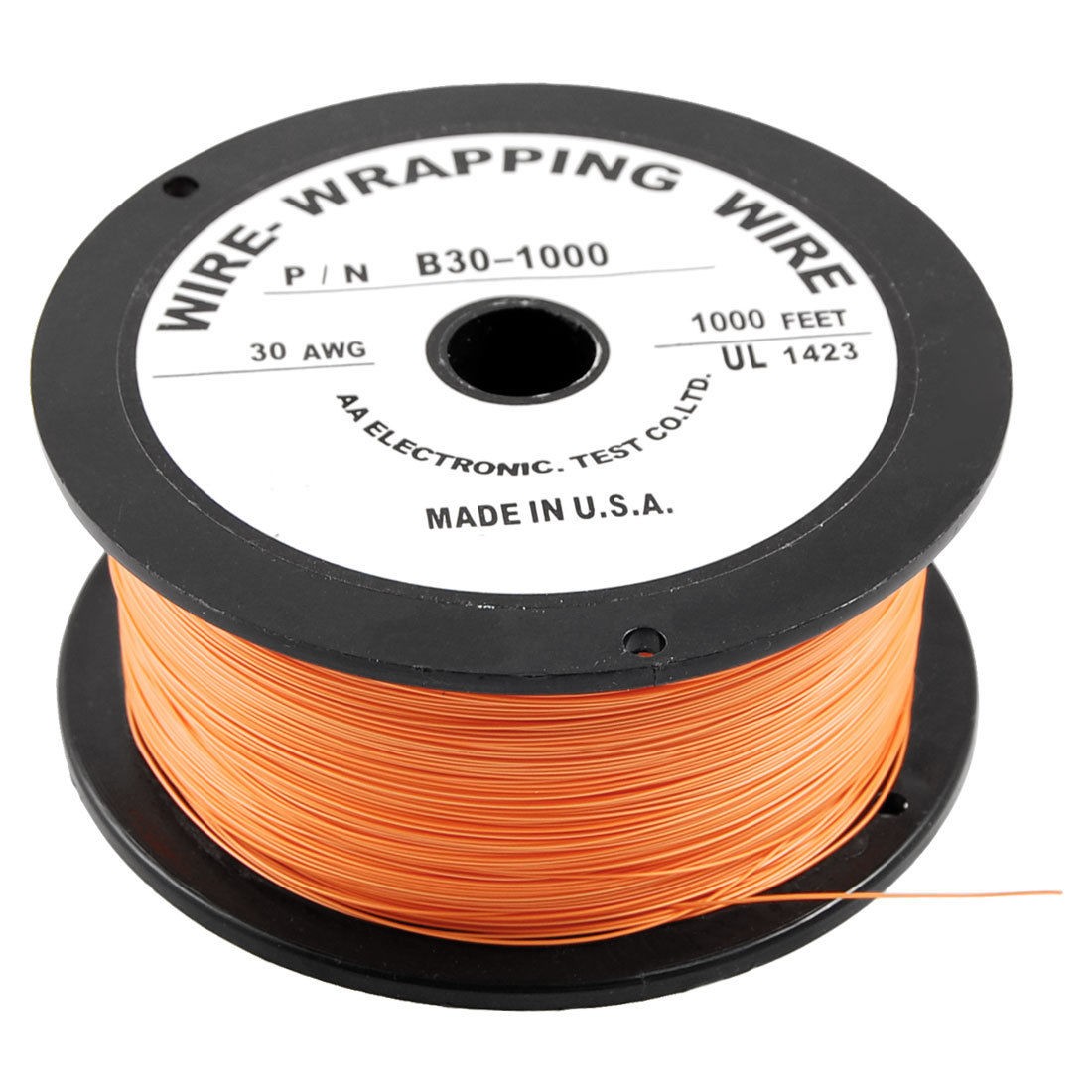 PCB Solder Orange Flexible 0.25mm Core Dia 30AWG Wire Wrapping Wrap 1000Ft