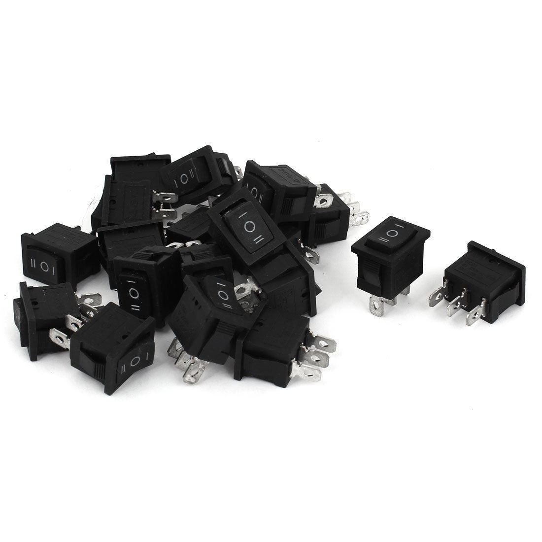 AC 10A 125VAC 6A 250VAC 3 Pin DPDT 3 Position on Off Snap in Boat Switch 20 Pcs